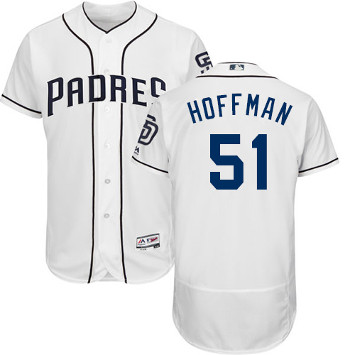 Padres #51 Trevor Hoffman White Flexbase Authentic Collection Stitched MLB Jersey